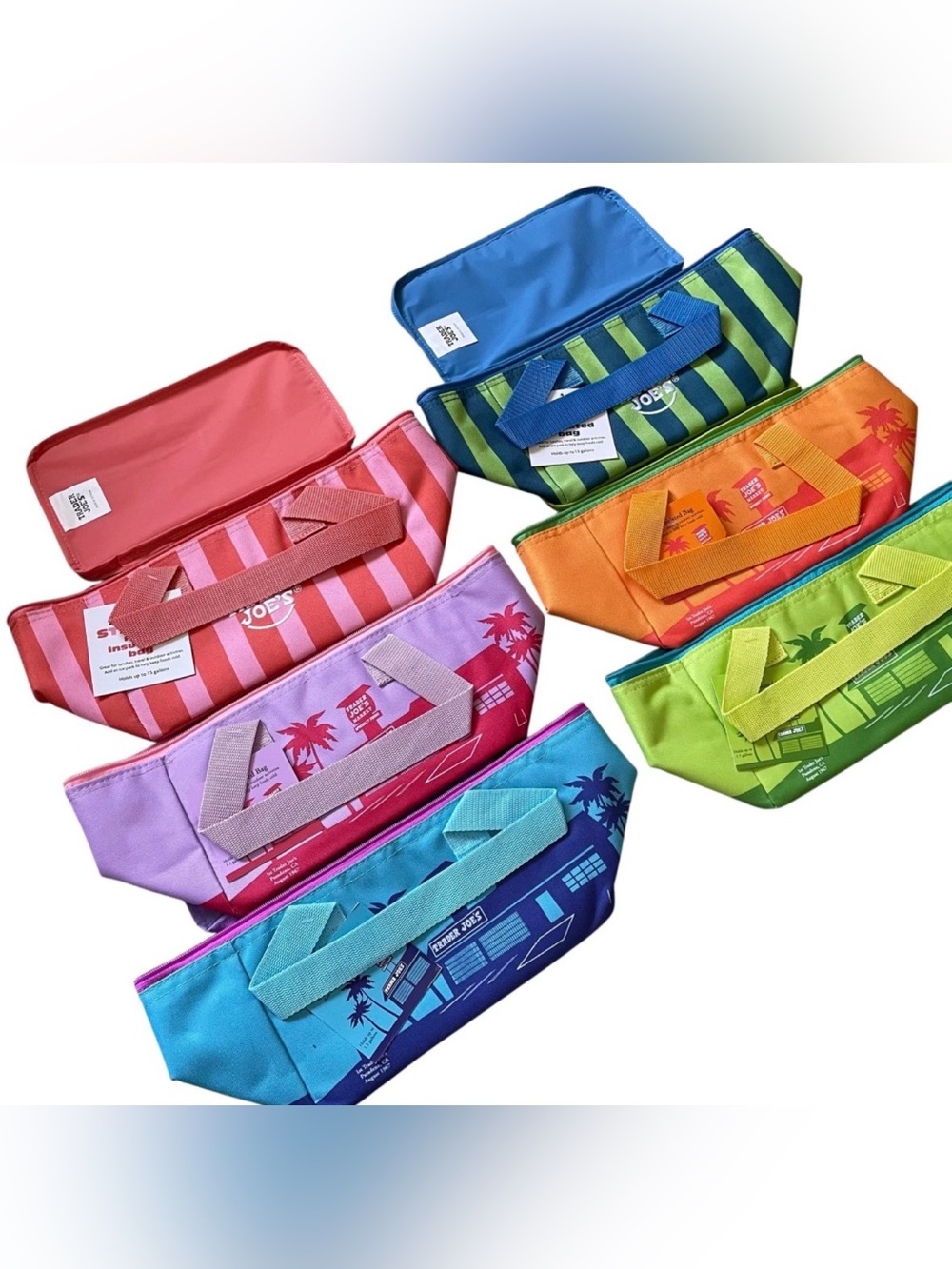 FULL SET OF 6 Trader Joe’s Mini Insulated Summer Lunch Boxes